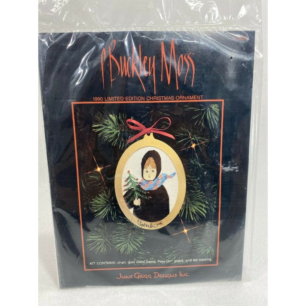 P. Buckley Moss 1990 Limited Edition Christmas Ornament Cross Stitch Kit - New
